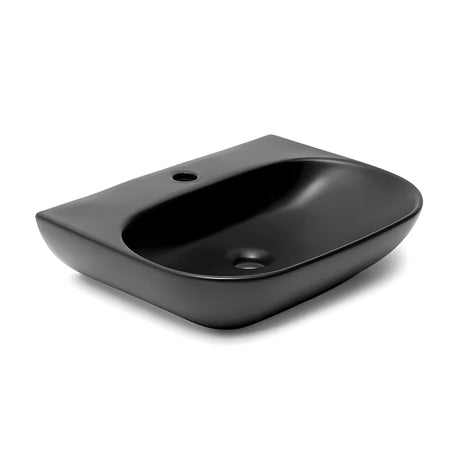 SAT Brevis wiszące ceramiczna umywalka 50 x 38,5 cm w kolorze czarny mat