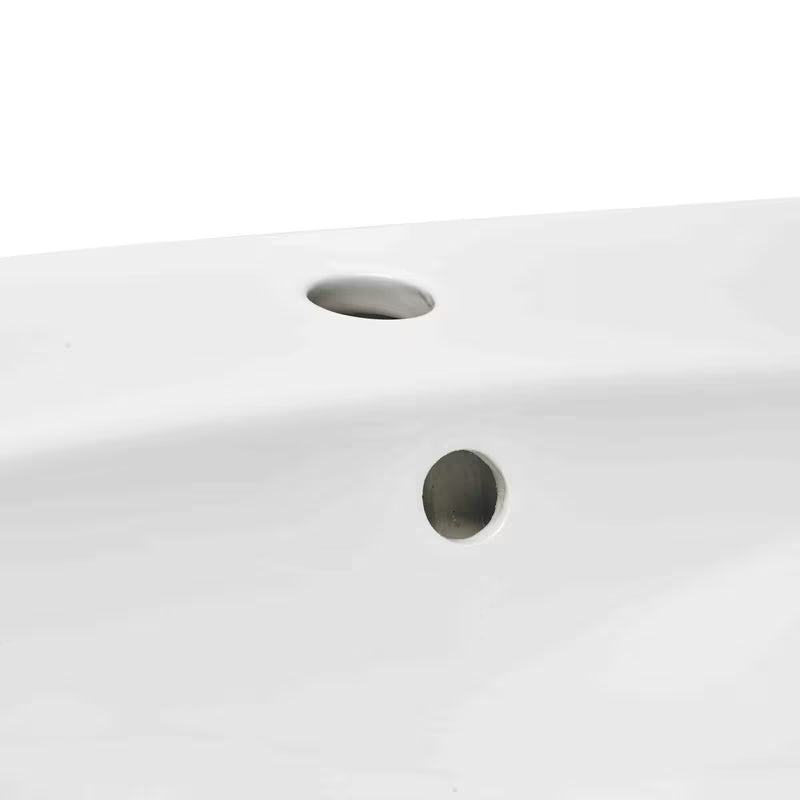 Biała wiszące umywalka ceramiczna SAT Brevis 50,5x40 cm z przelewem i otworem pro na baterię pośrodku