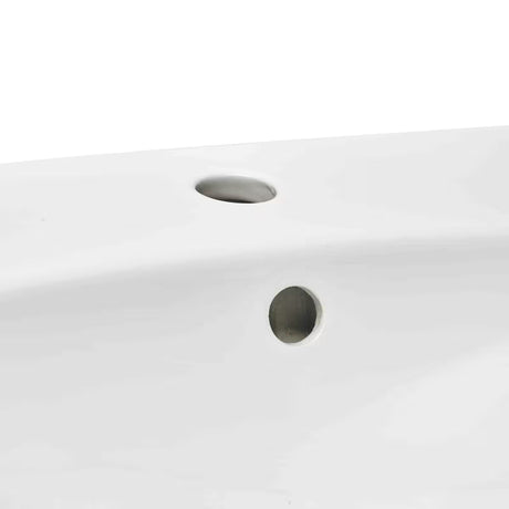 Biała wiszące umywalka ceramiczna SAT Brevis 50,5x40 cm z przelewem i otworem pro na baterię pośrodku