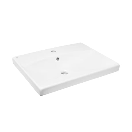 Biała wiszące umywalka ceramiczna SAT Brevis 60x45 cm z przelewem i otworem pro na baterię