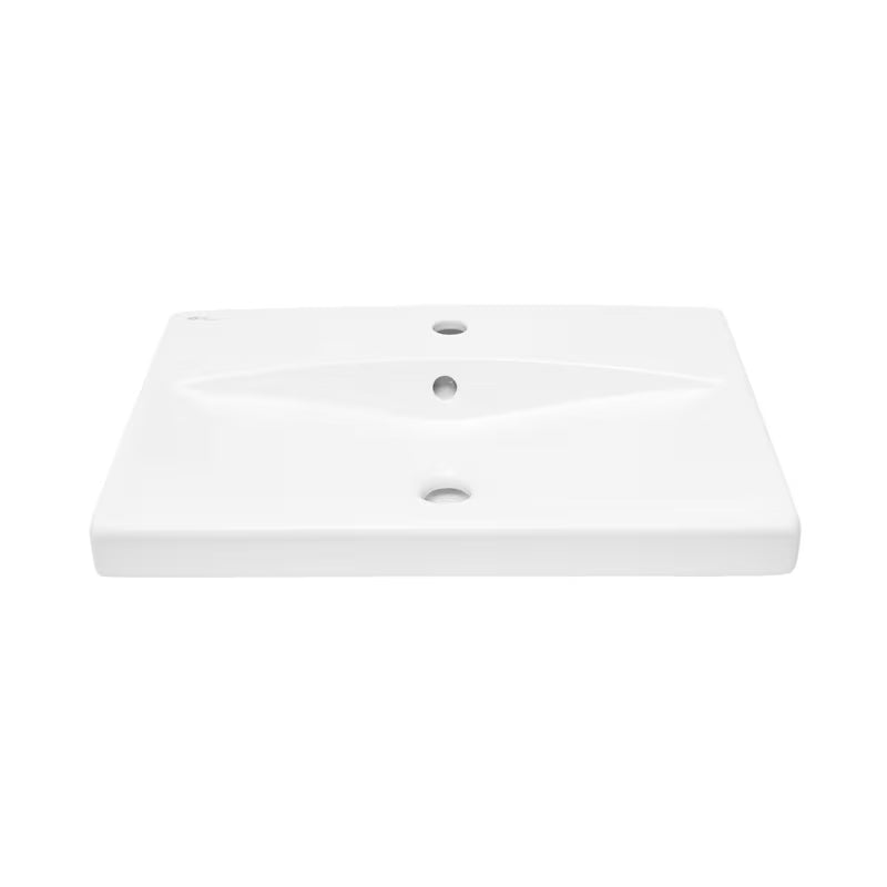 Biała wiszące umywalka ceramiczna SAT Brevis 60x45 cm z przelewem i otworem pro na baterię