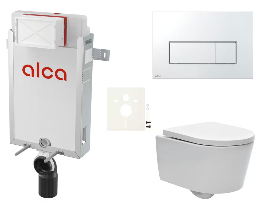 Zestaw WC podtynkowy SAT Brevis z modułem podtynkowym Alca i deską duroplastową soft Close