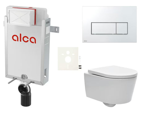 Zestaw WC podtynkowy SAT Brevis z modułem podtynkowym Alca i deską duroplastową soft Close