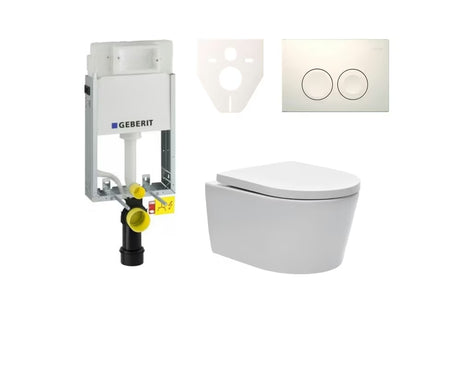Zestaw WC podtynkowy SAT Brevis z modułem podtynkowym Geberit do zabudowy i deską sedesową soft Close oraz EasyLock