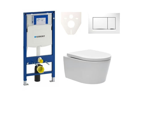 Zestaw WC podtynkowy SAT Brevis ze spłuczką Geberit Duofix pro do nowoczesnej łazienki i łatwego utrzymania w czystości.