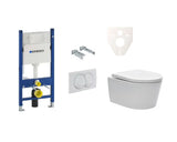 Zestaw WC podtynkowy SAT Brevis ze stelażem podtynkowym Geberit Delta i przyciskiem spłukującym