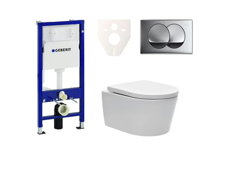 Zestaw WC podtynkowy SAT Brevis ze stelażem podtynkowym Geberit Duofix i deską soft Close