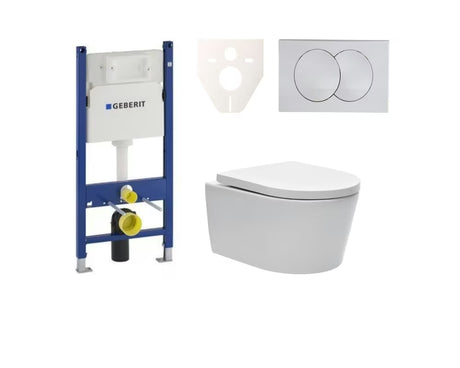 Zestaw WC podtynkowy SAT Brevis z modułem podtynkowym Geberit Delta i przyciskiem spłukującym