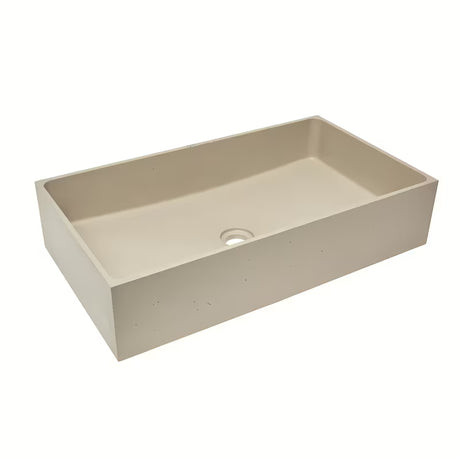 Piaskowa betonowa umywalka nablatowa  SAT Cemento 64x37 cm z cienkimi ściankami
