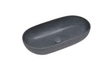 Antracytowa umywalka betonowa umywalka nablatowa  SAT Cemento 65x35 cm z cienkimi ściankami