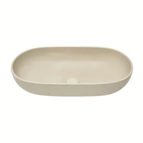 Piaskowa betonowa umywalka SAT Cemento nablatowy  65x35 cm z cienkimi ściankami