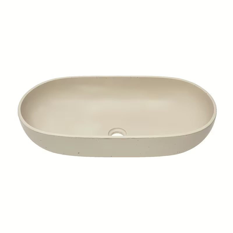 Piaskowa betonowa umywalka SAT Cemento nablatowy  65x35 cm z cienkimi ściankami