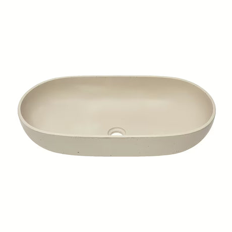 Piaskowa betonowa umywalka SAT Cemento nablatowy  65x35 cm z cienkimi ściankami