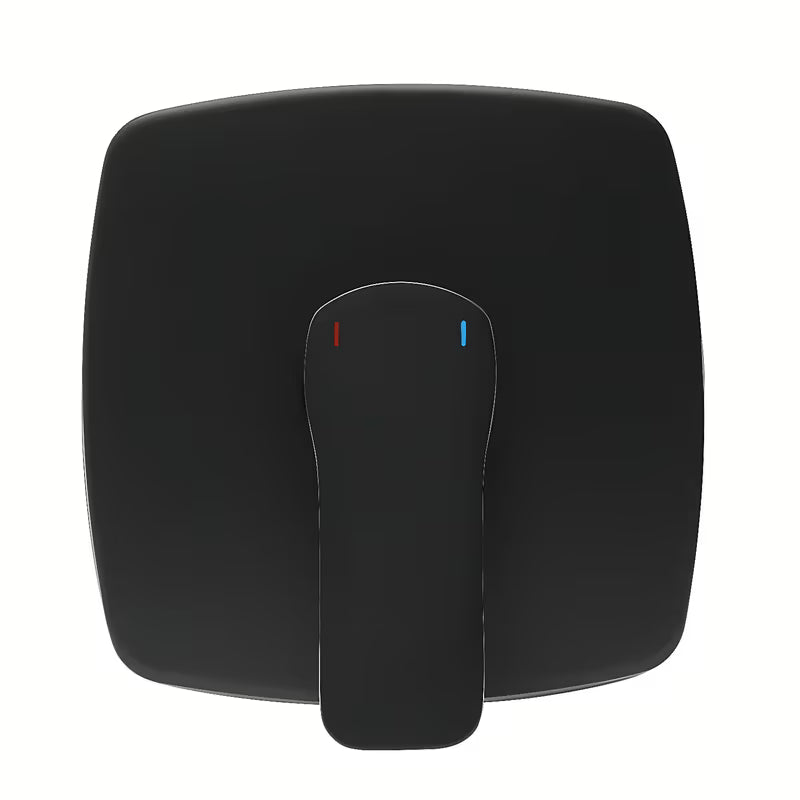 Podtynkowa jednouchwytowa bateria prysznicowa SAT Cube Way w czarnym macie pro nowoczesnej łazienki.