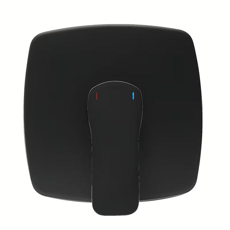 Podtynkowa jednouchwytowa bateria prysznicowa SAT Cube Way w czarnym macie pro nowoczesnej łazienki.