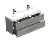 Wisząca szafka łazienkowa SAT Cube Way z podwójną umywalką w dekorze beton 120x53x40 cm