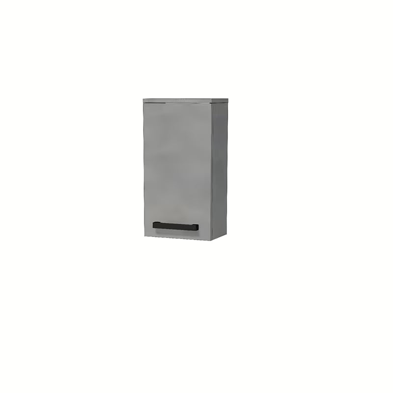 Niska wisząca szafka łazienkowa SAT Cube Way w dekorze imitacji betonu z czarnymi uchwytami