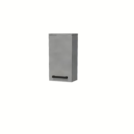 Niska wisząca szafka łazienkowa SAT Cube Way w dekorze imitacji betonu z czarnymi uchwytami