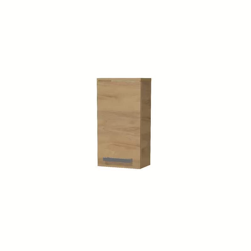 Wisząca szafka łazienkowa SAT Cube Way w dekorze dąb hickory z chromowanymi uchwytami