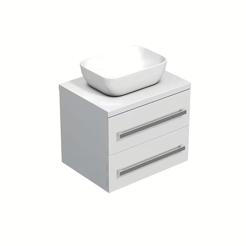 Wisząca szafka łazienkowa SAT Cube Way 60x46x53 cm w białym połysku z płytą maskującą