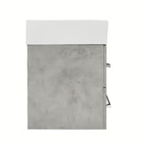 Wisząca szafka łazienkowa SAT Cube Way z umywalką ceramiczną w dekorze beton 60x46x53 cm