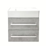 Wisząca szafka łazienkowa z umywalką ceramiczną SAT Cube Way 60x46 cm w dekorze beton