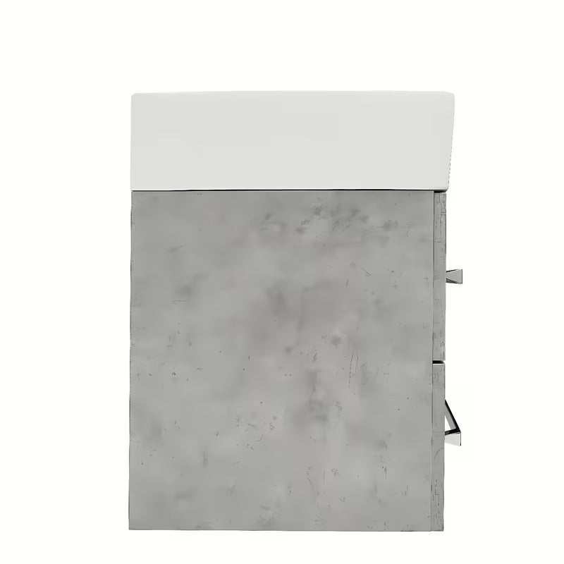 Wisząca szafka łazienkowa z umywalką ceramiczną SAT Cube Way 60x46 cm w dekorze beton