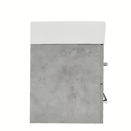 Wisząca szafka łazienkowa z umywalką ceramiczną SAT Cube Way 60x46 cm w dekorze beton