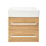 Wisząca szafka łazienkowa z umywalką ceramiczną SAT Cube Way w dekorze dąb hickory