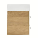 Wisząca szafka łazienkowa z umywalką ceramiczną SAT Cube Way w dekorze dąb hickory