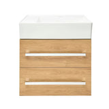 Wisząca szafka łazienkowa SAT Cube Way z umywalką ceramiczną w dekorze dąb hickory 60x46x53 cm