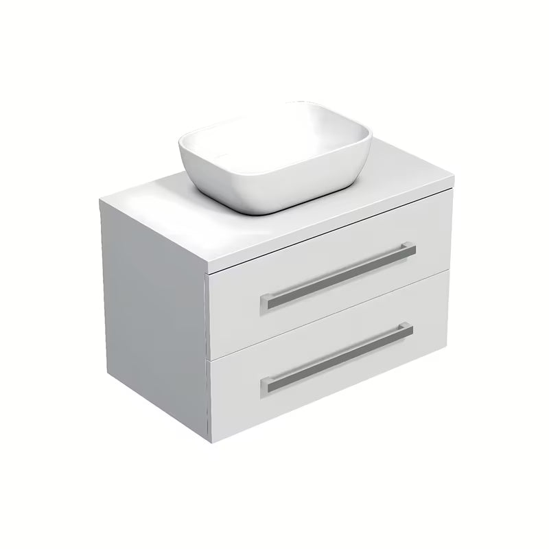 Wisząca szafka łazienkowa SAT Cube Way 80x53x46 cm w białym połysku z płytą maskującą
