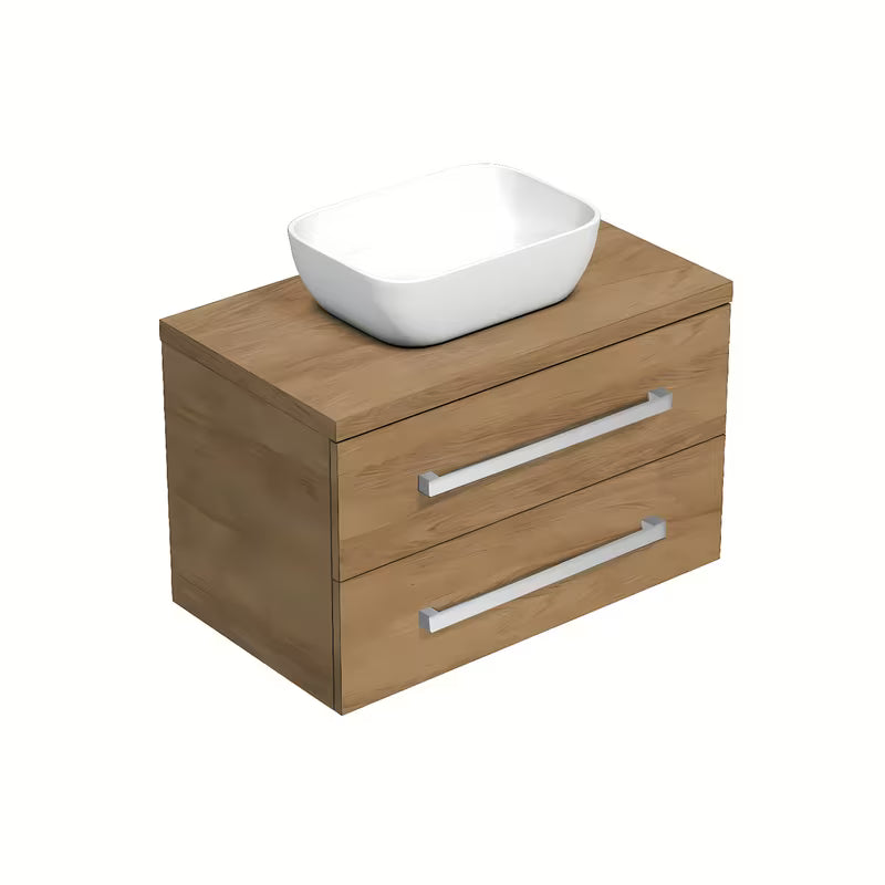 Wisząca szafka łazienkowa SAT Cube Way z płytą maskującą w dekorze dąb hickory