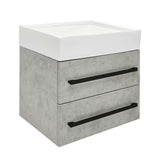 Wisząca szafka łazienkowa z umywalką ceramiczną SAT Cube Way w dekorze beton 60x46x53 cm