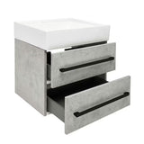 Wisząca szafka łazienkowa z umywalką ceramiczną SAT Cube Way w dekorze beton 60x46x53 cm