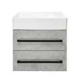 Wisząca szafka łazienkowa z umywalką ceramiczną SAT Cube Way w dekorze beton 60x46x53 cm