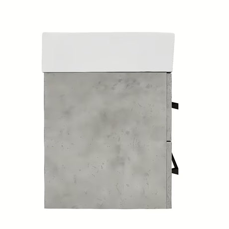 Wisząca szafka łazienkowa z umywalką ceramiczną SAT Cube Way w dekorze beton 60x46x53 cm