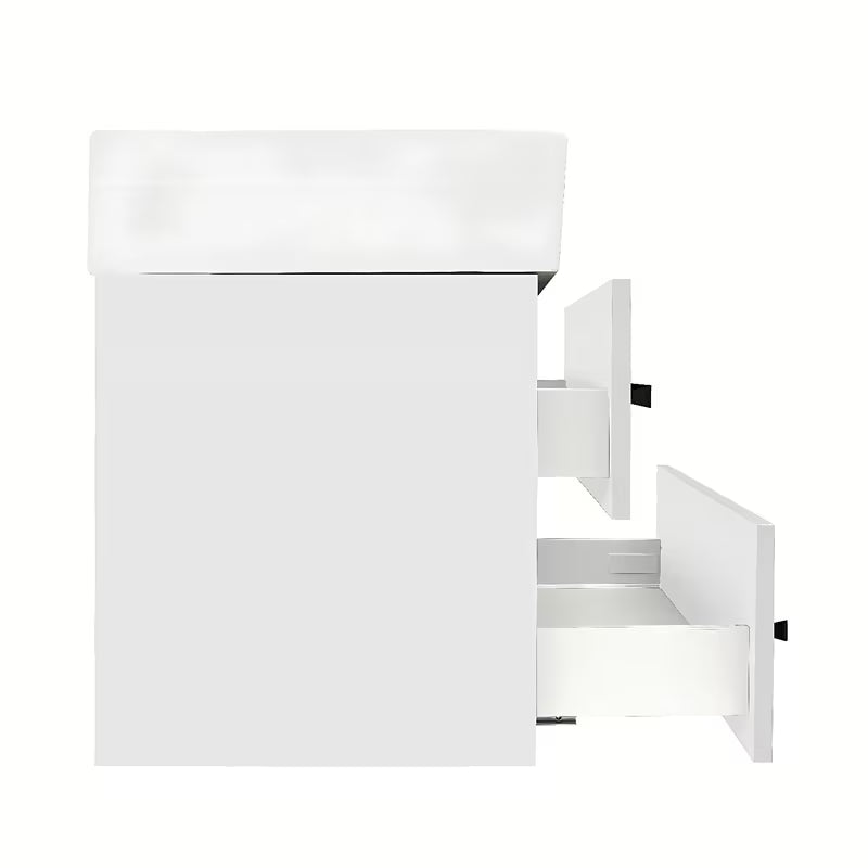 Wisząca szafka łazienkowa z umywalką ceramiczną SAT Cube Way w białym połysku 60x53x46 cm