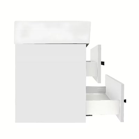 Wisząca szafka łazienkowa z umywalką ceramiczną SAT Cube Way w białym połysku 60x53x46 cm