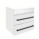 Wisząca szafka łazienkowa SAT Cube Way z umywalką ceramiczną w białym połysku 60x46x53 cm