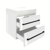Wisząca szafka łazienkowa SAT Cube Way z umywalką ceramiczną w białym połysku 60x46x53 cm