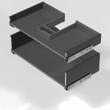 Wisząca szafka łazienkowa SAT Cube Way z umywalką ceramiczną w dekorze dąb hickory