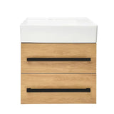 Wisząca szafka łazienkowa z umywalką ceramiczną SAT Cube Way 60x53x46 cm w dekorze dąb hickory