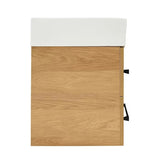 Wisząca szafka łazienkowa z umywalką ceramiczną SAT Cube Way 60x53x46 cm w dekorze dąb hickory