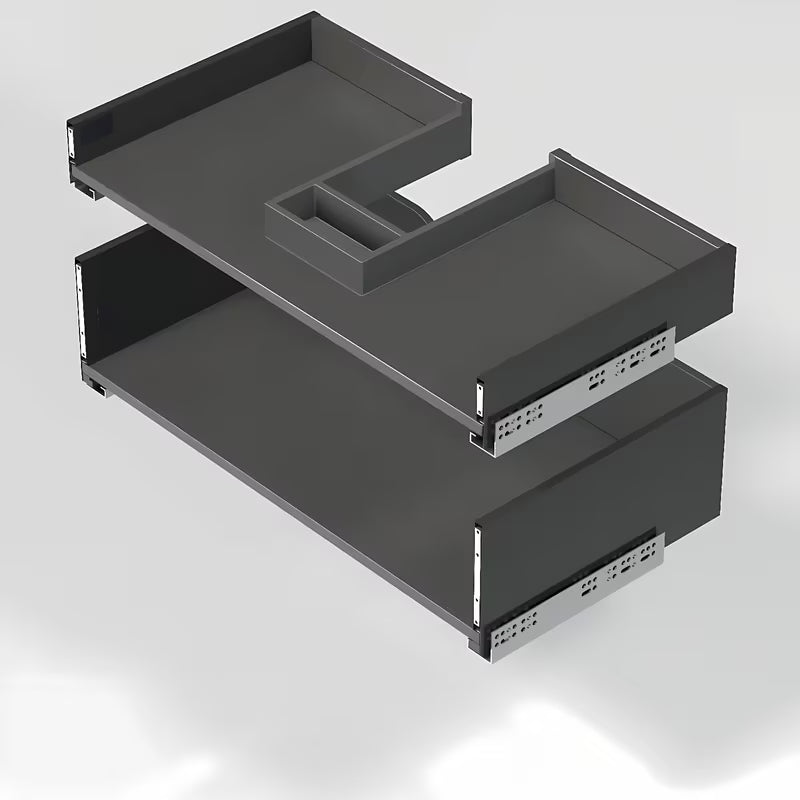Wisząca szafka łazienkowa SAT Cube Way z umywalką ceramiczną w dekorze dębu hickory i trzema szufladami