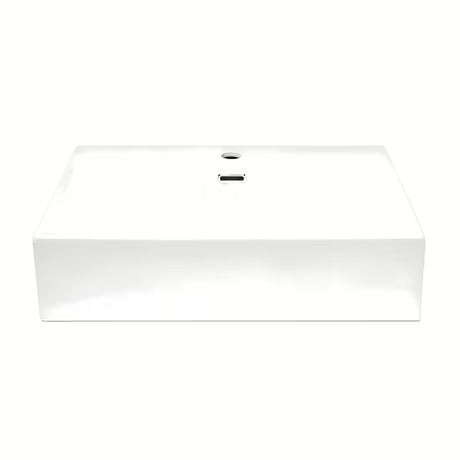 Biała ceramiczna umywalka wisząca SAT Cube Way 60x42 cm z otworem pro na baterię pośrodku
