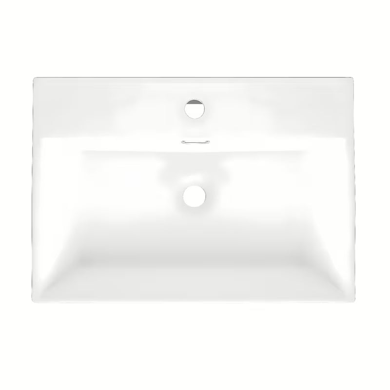Biała ceramiczna umywalka wisząca SAT Cube Way 60x42 cm z otworem pro na baterię pośrodku
