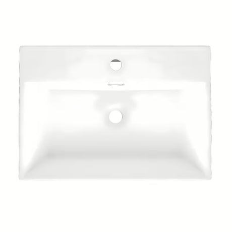 Biała ceramiczna umywalka wisząca SAT Cube Way 60x42 cm z otworem pro na baterię pośrodku