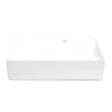 Biała ceramiczna umywalka wisząca SAT Cube Way 60x46 cm z półką po lewej stronie