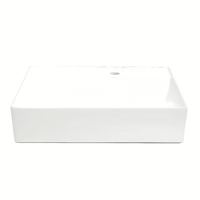 Biała ceramiczna umywalka wisząca SAT Cube Way 60x46 cm z półką po lewej stronie